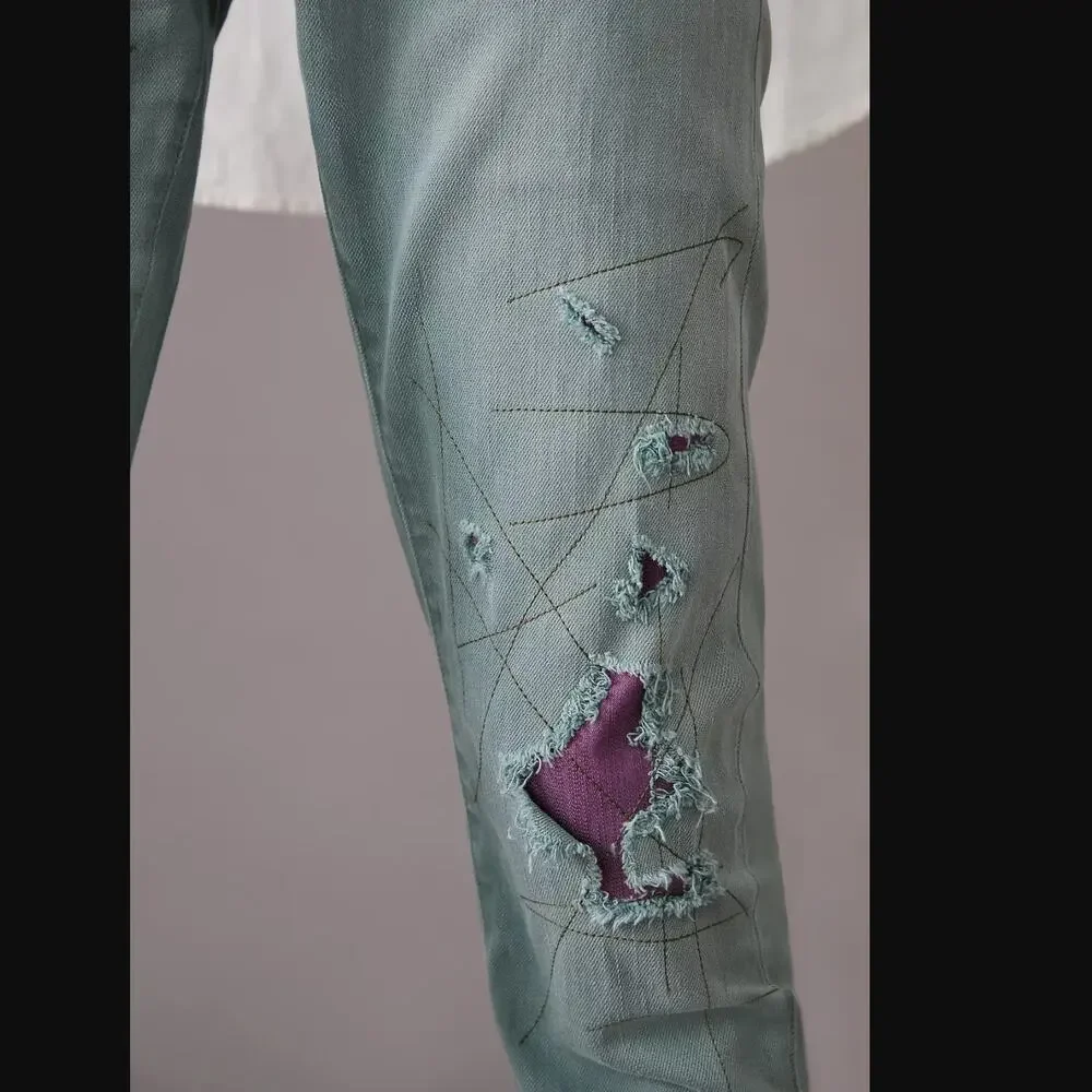 Anthropologie Patches Slim Boyfriend Jeans - New - 27 Waist - Picture 4 of 7